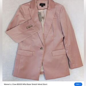 JCrew Light Pink Velvet Blazer